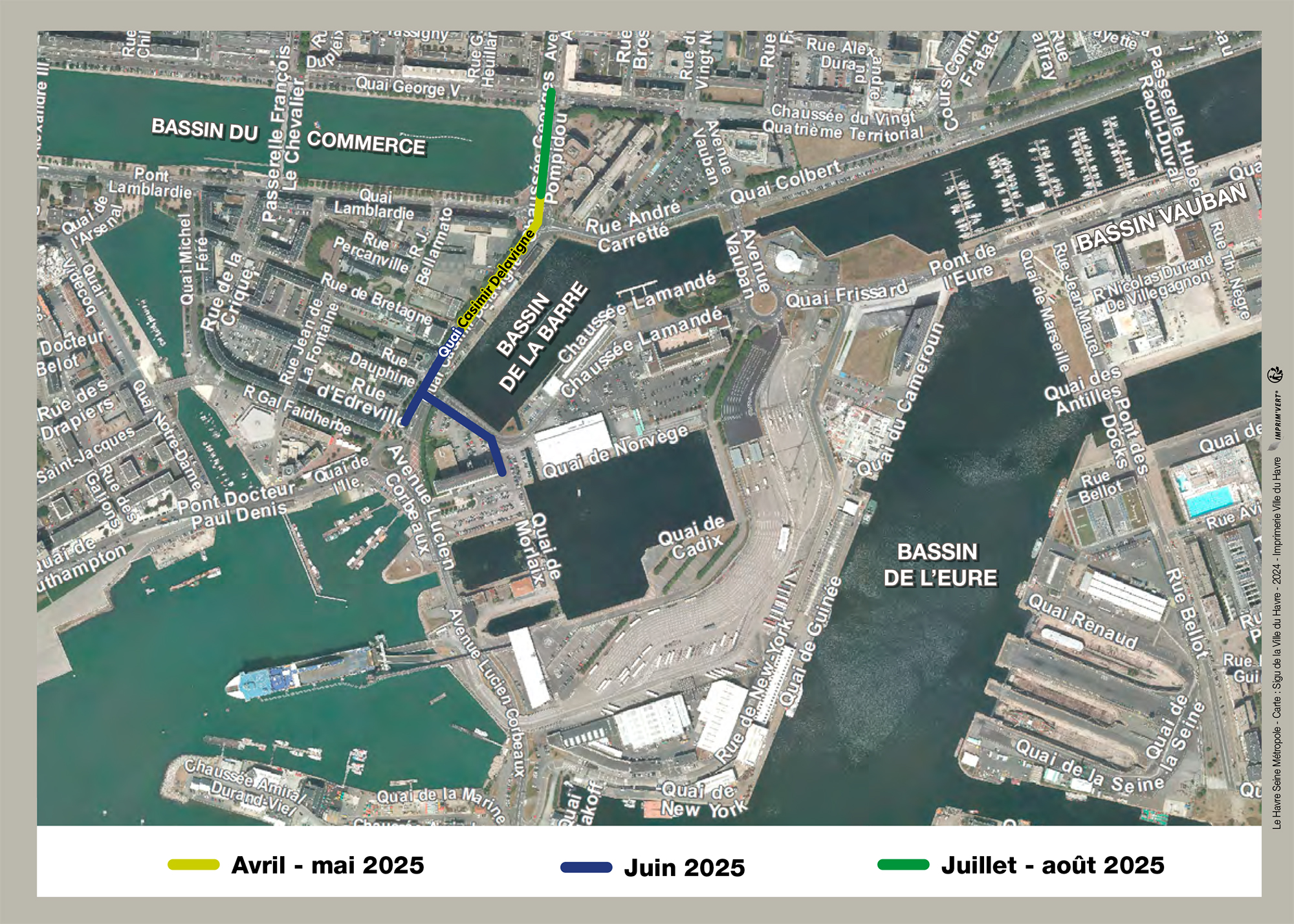 Travaux du réseau de chaleur Le Havre Sud - Zone 2 : Quai George V / Saint-François / © DR