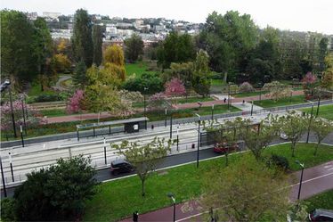 Un parc arboré à l'entrée Sud du square Saint-Roch - Perspective à 5 ans
